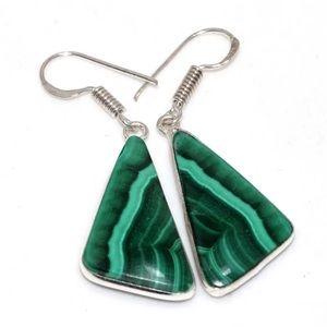 Earth Art Artisan Malachite Green Earrings